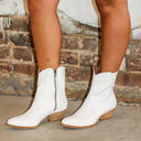 White / 5.5 New Frontier Western Booties - kitchencabinetmagic