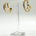  New Glam Rhinestone Triple Hoop Earrings - kitchencabinetmagic