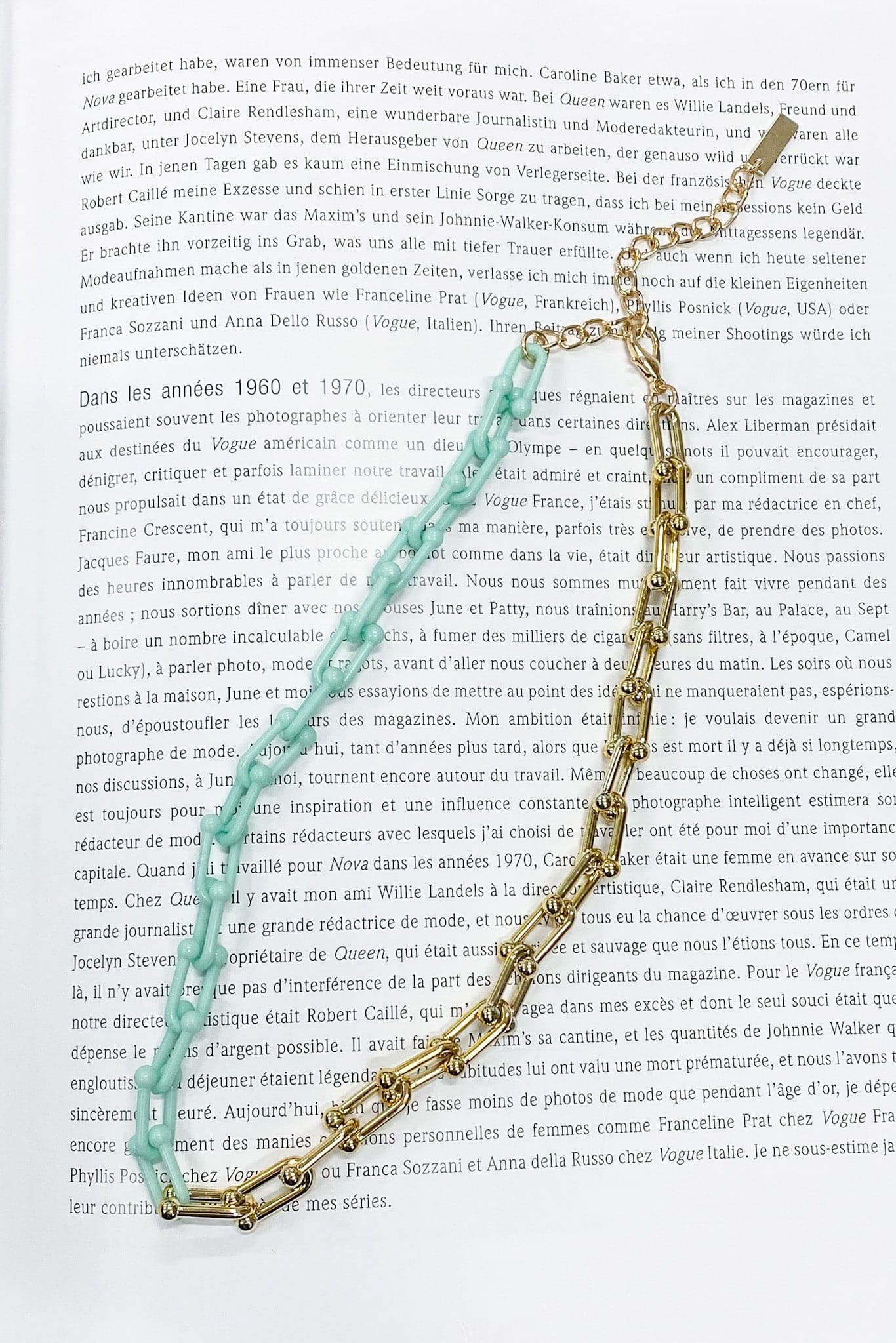 Mint Noelia Acrylic Color Chain Necklace - FINAL SALE - kitchencabinetmagic