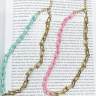  Noelia Acrylic Color Chain Necklace - FINAL SALE - kitchencabinetmagic