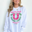  North Pole University Oversized Graphic Sweatshirt - FINAL SALE - kitchencabinetmagic