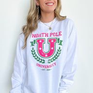  North Pole University Oversized Graphic Sweatshirt - FINAL SALE - kitchencabinetmagic