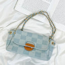  Notorious Style Checkered Chain Strap Bag - kitchencabinetmagic