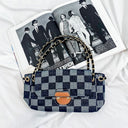 Black Notorious Style Checkered Chain Strap Bag - kitchencabinetmagic