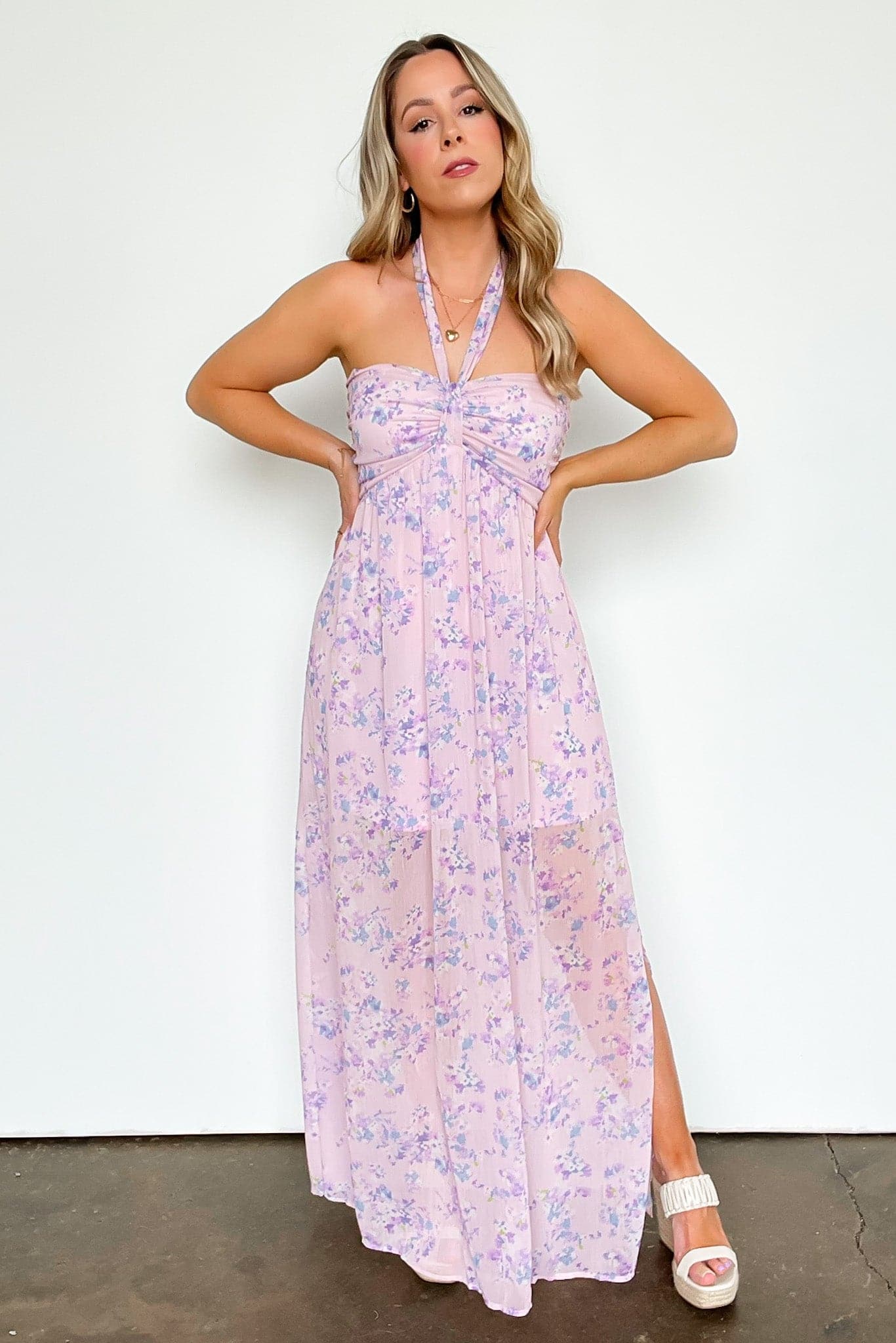  Pursuing Passion Halter Floral Maxi Dress - kitchencabinetmagic