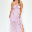S / Blush Pursuing Passion Halter Floral Maxi Dress - kitchencabinetmagic