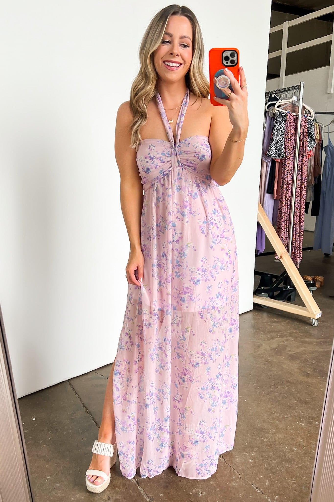  Pursuing Passion Halter Floral Maxi Dress - kitchencabinetmagic