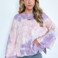 Mauve / S Radiant Energy Flowy Dye Knit Top - kitchencabinetmagic