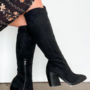 Black / 5.5 Raynna Western Stitch Faux Suede Boots - kitchencabinetmagic