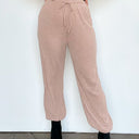 Taupe / S Real Quick Ribbed Drawstring Joggers - FINAL SALE - kitchencabinetmagic