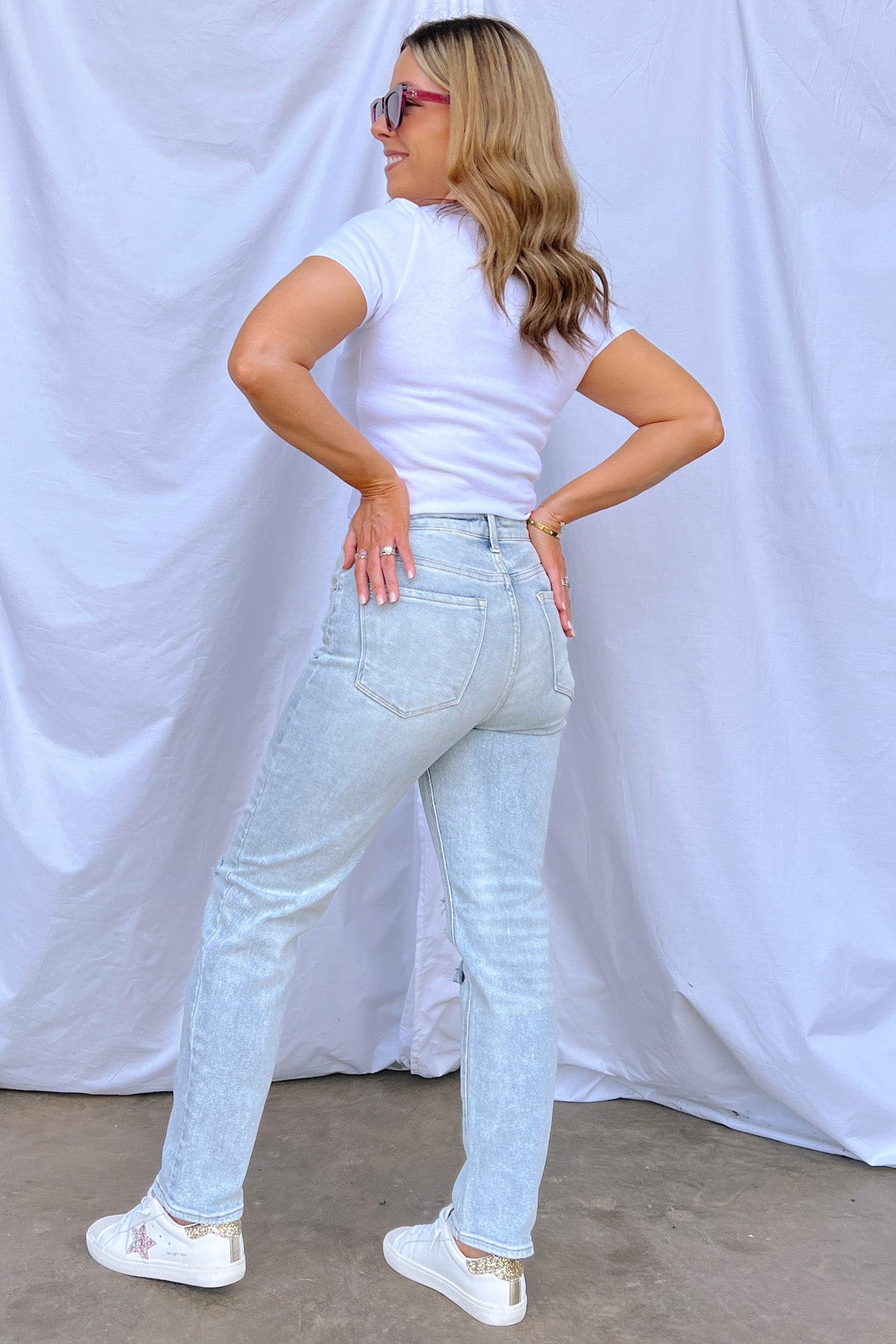  Reinah High Rise Distressed Relaxed Jeans - FINAL SALE - kitchencabinetmagic