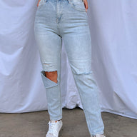  Reinah High Rise Distressed Relaxed Jeans - FINAL SALE - kitchencabinetmagic