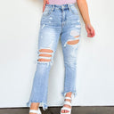  Relay the Message High Rise Distressed Jeans - BACK IN STOCK - kitchencabinetmagic