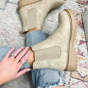 5.5 / Beige Riana Slip On Lug Boots - FINAL SALE - kitchencabinetmagic