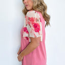  Robynn Floral Chiffon Sleeve Top | CURVE - FINAL SALE - kitchencabinetmagic