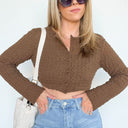  Sanya Textured Knit Cropped Button Cardigan - FINAL SALE - kitchencabinetmagic