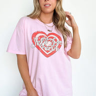S / Pink Self Love Club Vintage Relaxed Graphic Tee | CURVE - kitchencabinetmagic
