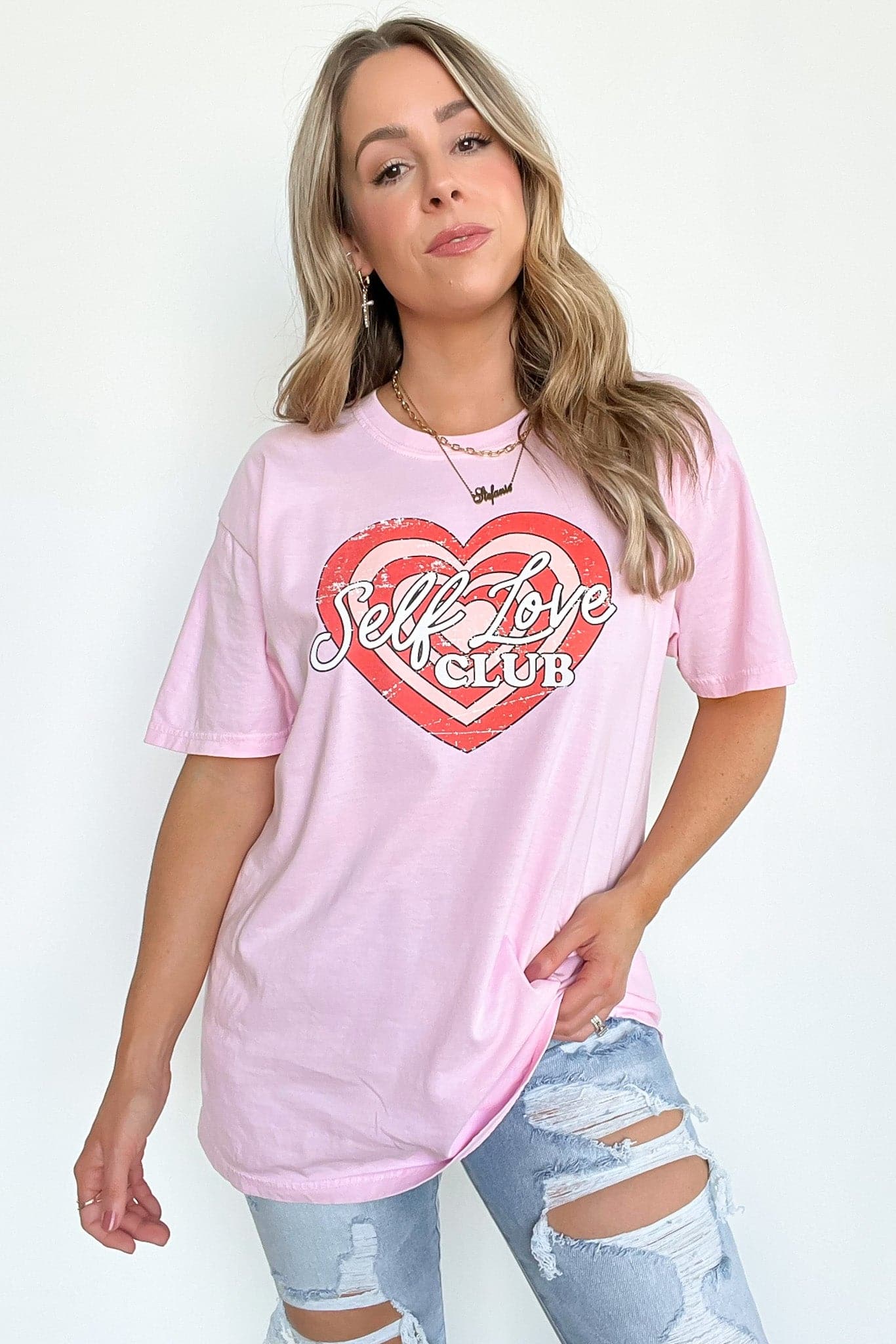  Self Love Club Vintage Relaxed Graphic Tee | CURVE - kitchencabinetmagic