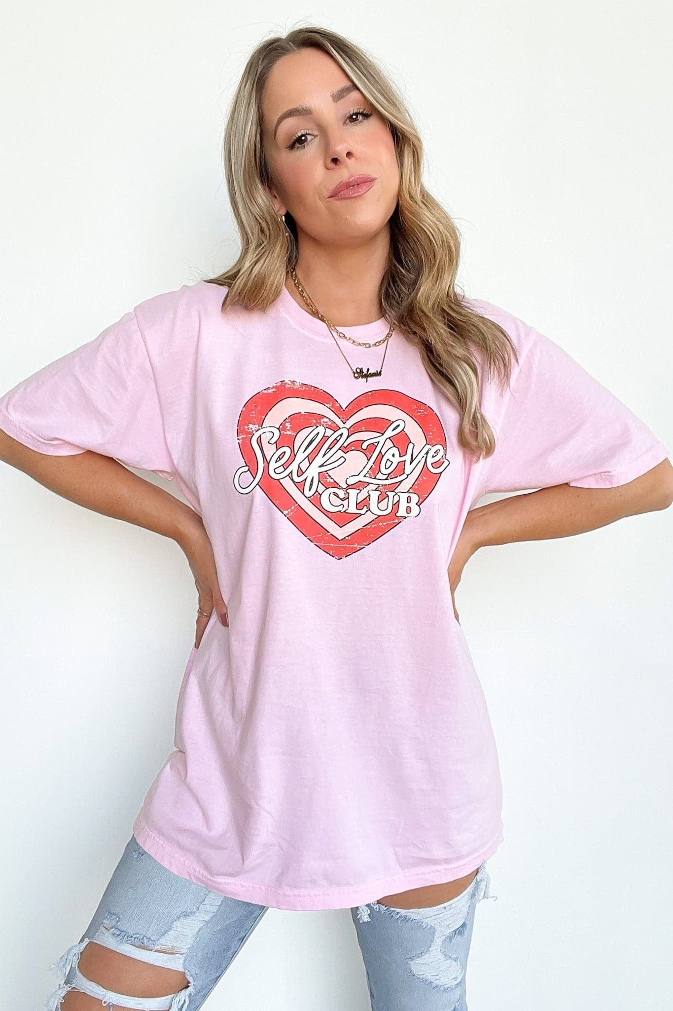  Self Love Club Vintage Relaxed Graphic Tee | CURVE - kitchencabinetmagic