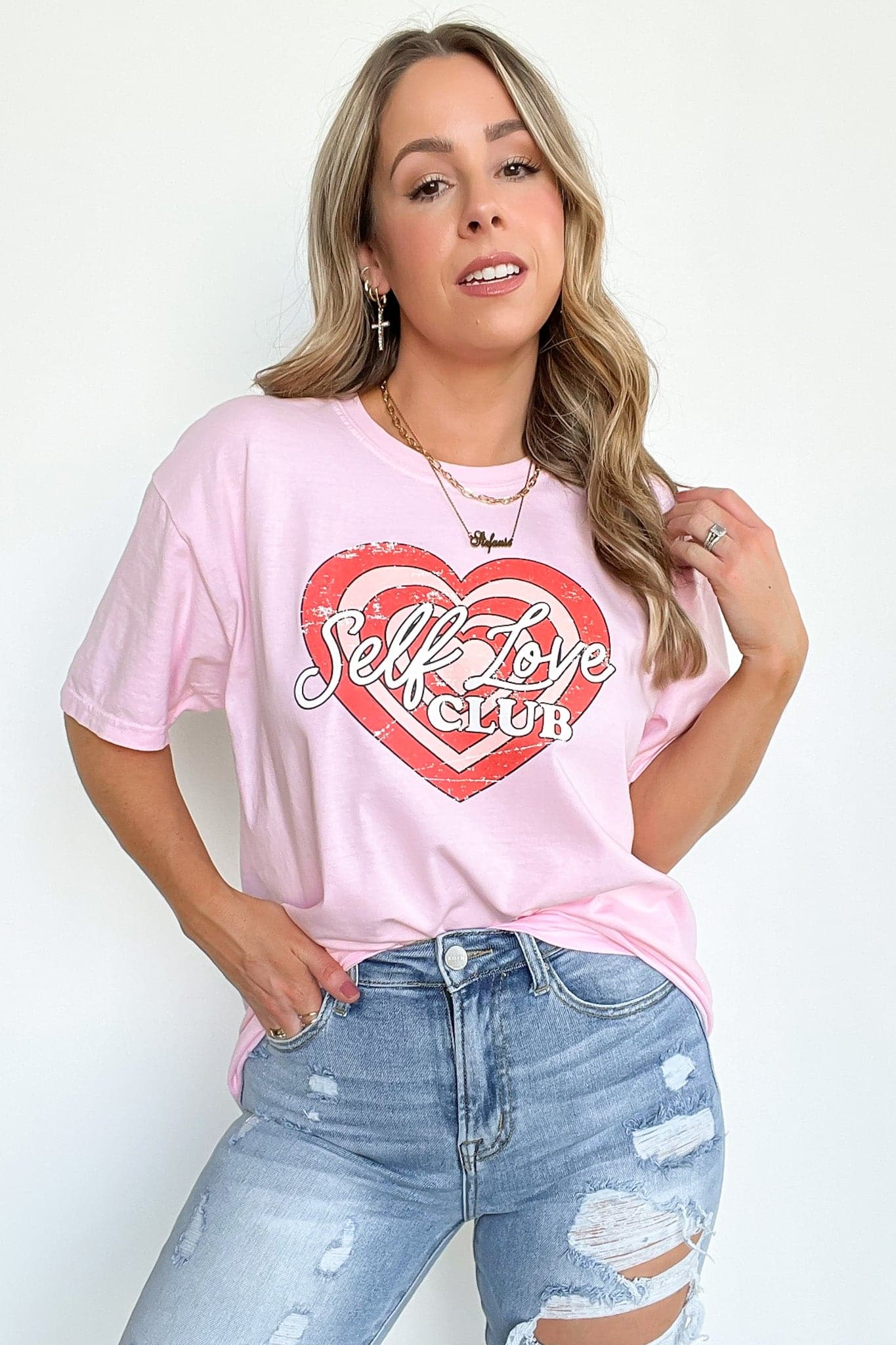  Self Love Club Vintage Relaxed Graphic Tee | CURVE - kitchencabinetmagic