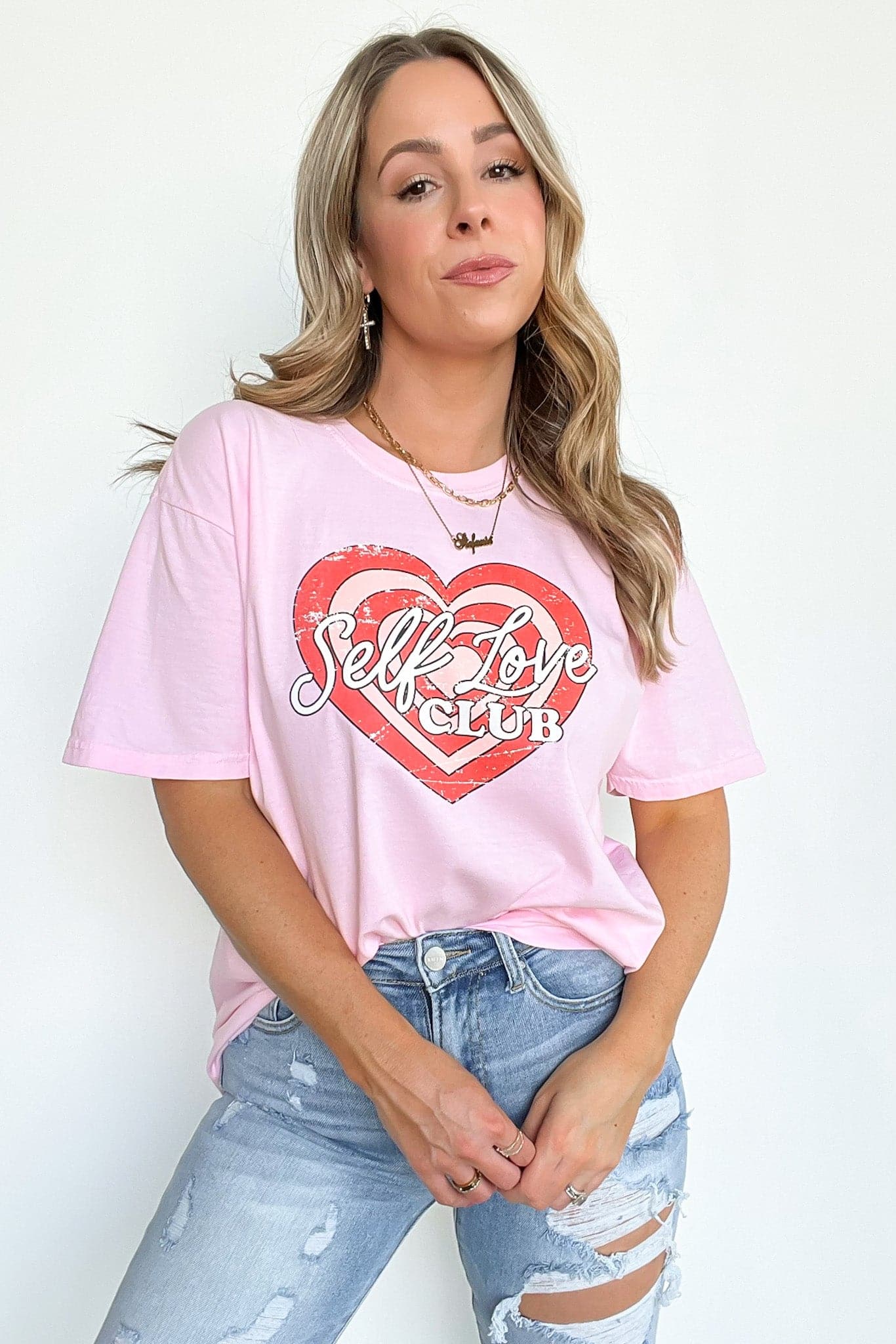  Self Love Club Vintage Relaxed Graphic Tee | CURVE - kitchencabinetmagic