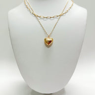 Gold Sellah Heart Chain Layered Necklace - kitchencabinetmagic