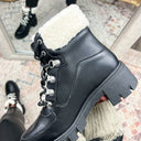 Black / 6 Settle into Cozy Lace Up Boots - FINAL SALE - kitchencabinetmagic