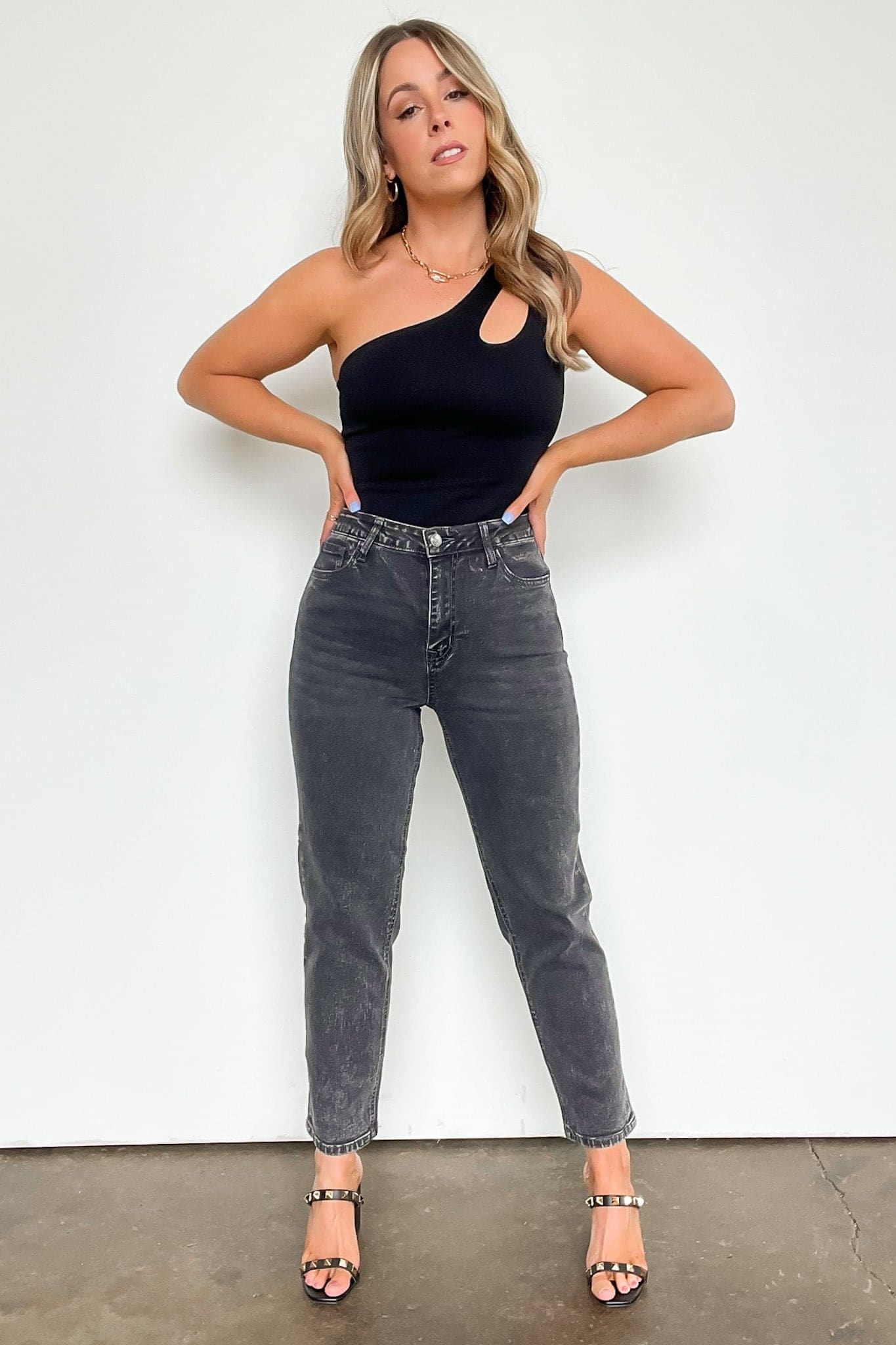  Shaynna High Waist Washed Straight Leg Jeans - kitchencabinetmagic