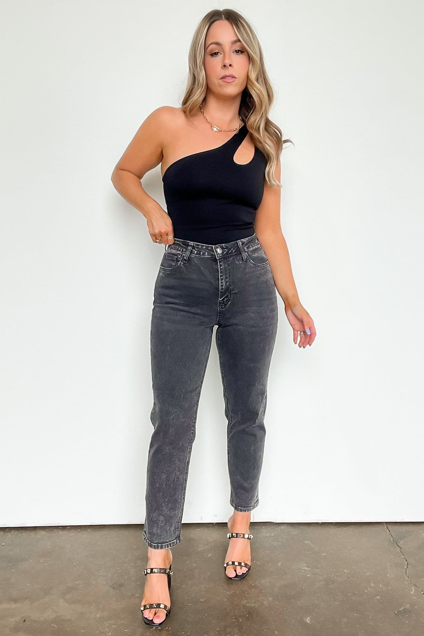  Shaynna High Waist Washed Straight Leg Jeans - kitchencabinetmagic