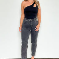  Shaynna High Waist Washed Straight Leg Jeans - kitchencabinetmagic