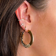 Gold Shining and Chic Hoop Earrings - kitchencabinetmagic