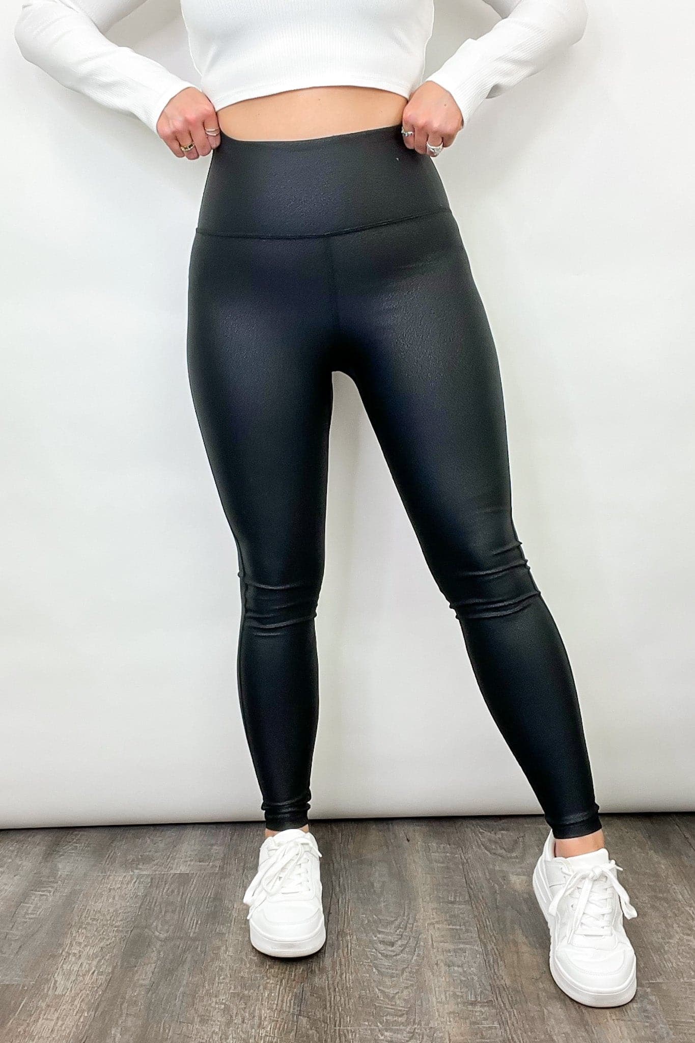  Sleek and Chic Pebbled Faux Leather Leggings - BACK IN STOCK - kitchencabinetmagic