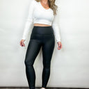  Sleek and Chic Pebbled Faux Leather Leggings - BACK IN STOCK - kitchencabinetmagic