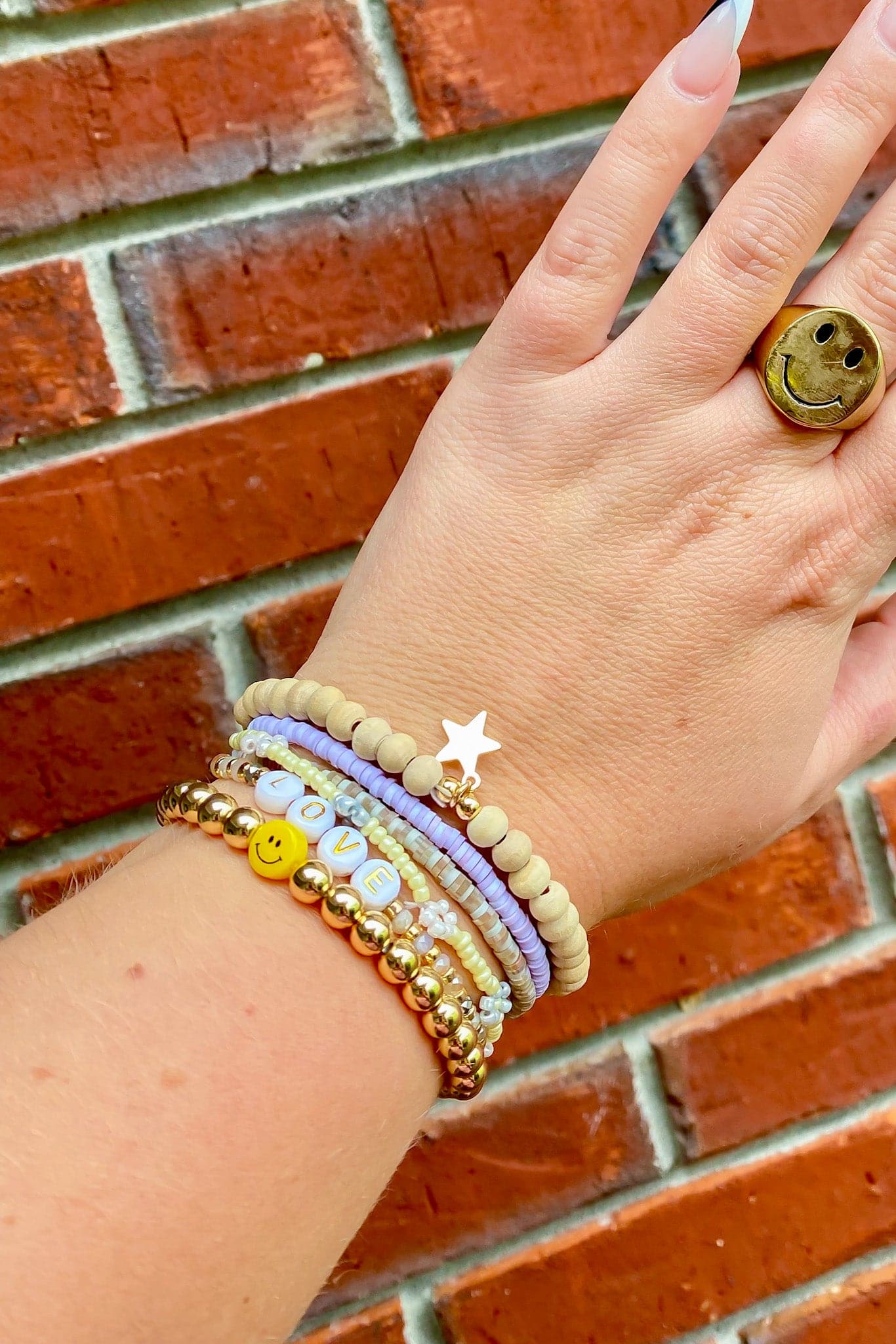  Smiling Back Beaded Bracelet Stack - BACK IN STOCK - kitchencabinetmagic