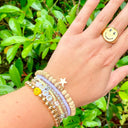 Beige Smiling Back Beaded Bracelet Stack - BACK IN STOCK - kitchencabinetmagic