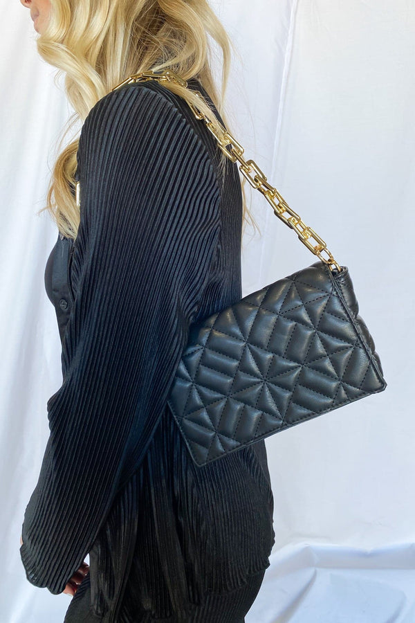  Society Pages Quilted Chain Handbag - angrybureaucrat