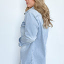  Stormi Relaxed Distressed Denim Shacket - BACK IN STOCK - kitchencabinetmagic