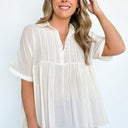  Summertime Inspiration Button Down Flowy Top - kitchencabinetmagic