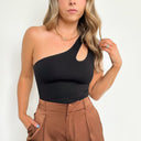  Sunita One Shoulder Cutout Bodysuit - BACK IN STOCK - kitchencabinetmagic