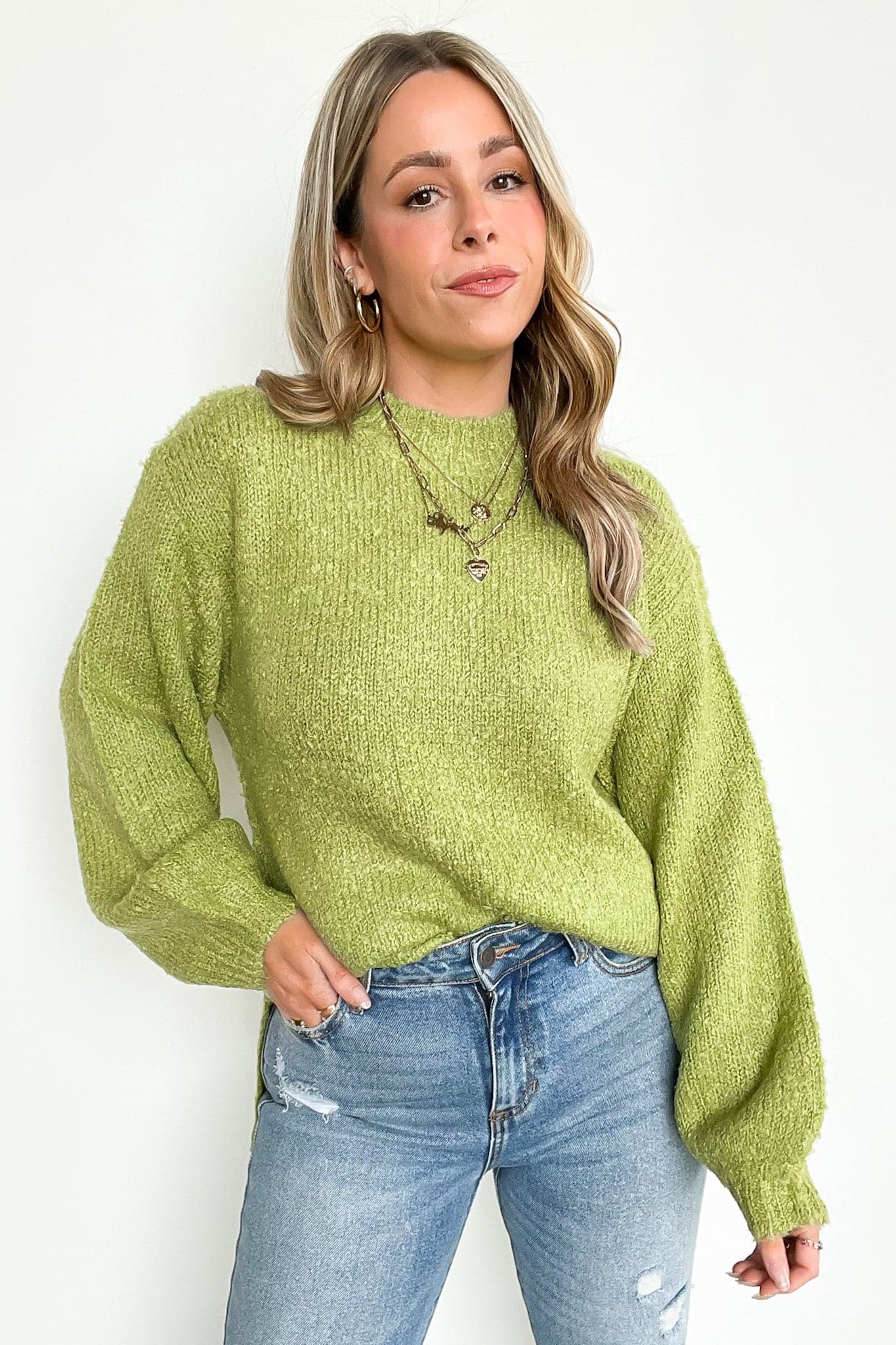  Tamia Mock Neck Sweater - FINAL SALE - kitchencabinetmagic