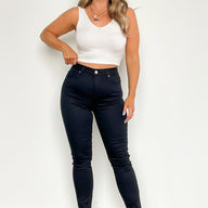 Black / S Tasha High Rise Skinny Jeans - kitchencabinetmagic