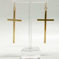 Gold Taylar Cross Drop Earrings - kitchencabinetmagic