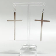 Silver Taylar Cross Drop Earrings - kitchencabinetmagic