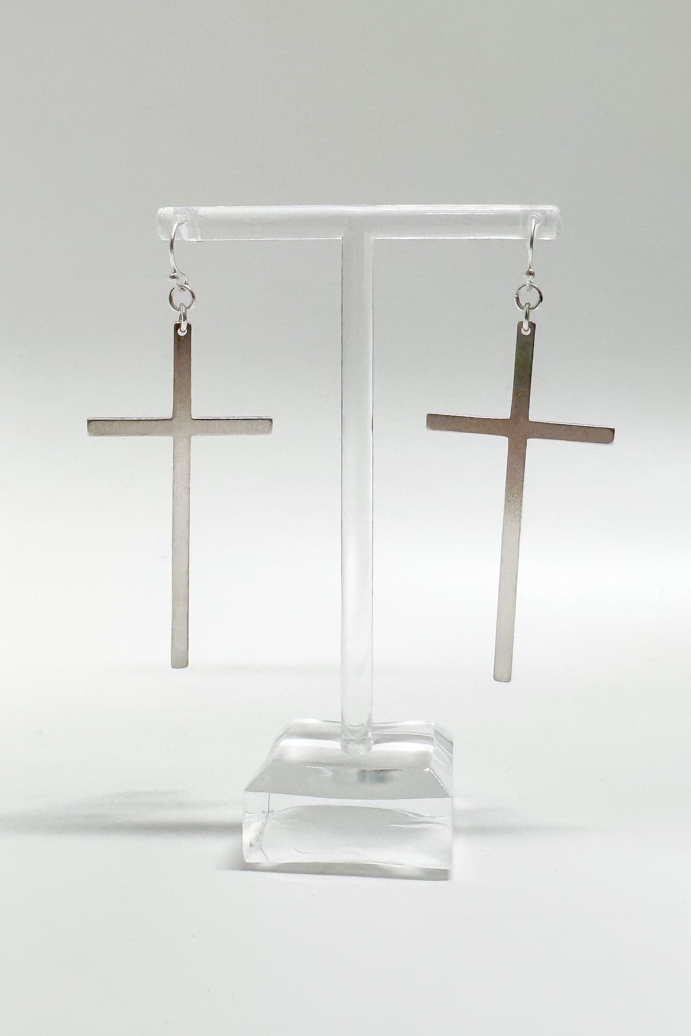 Silver Taylar Cross Drop Earrings - kitchencabinetmagic