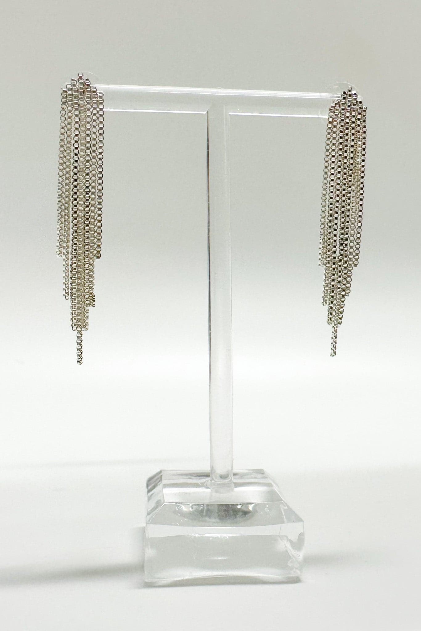 Silver Terrah Chain Drop Earrings - kitchencabinetmagic