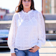  Thoughts of You High Neck Lace Top - FINAL SALE - kitchencabinetmagic