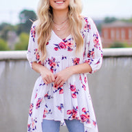  Totally Botanic Floral Tunic Top - CURVE - FINAL SALE - kitchencabinetmagic