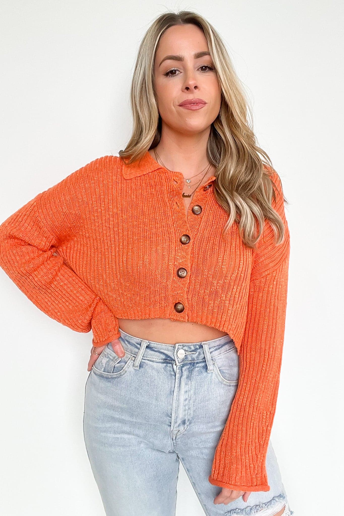  Truro Slouchy Cropped Button Down Cardigan - FINAL SALE - kitchencabinetmagic