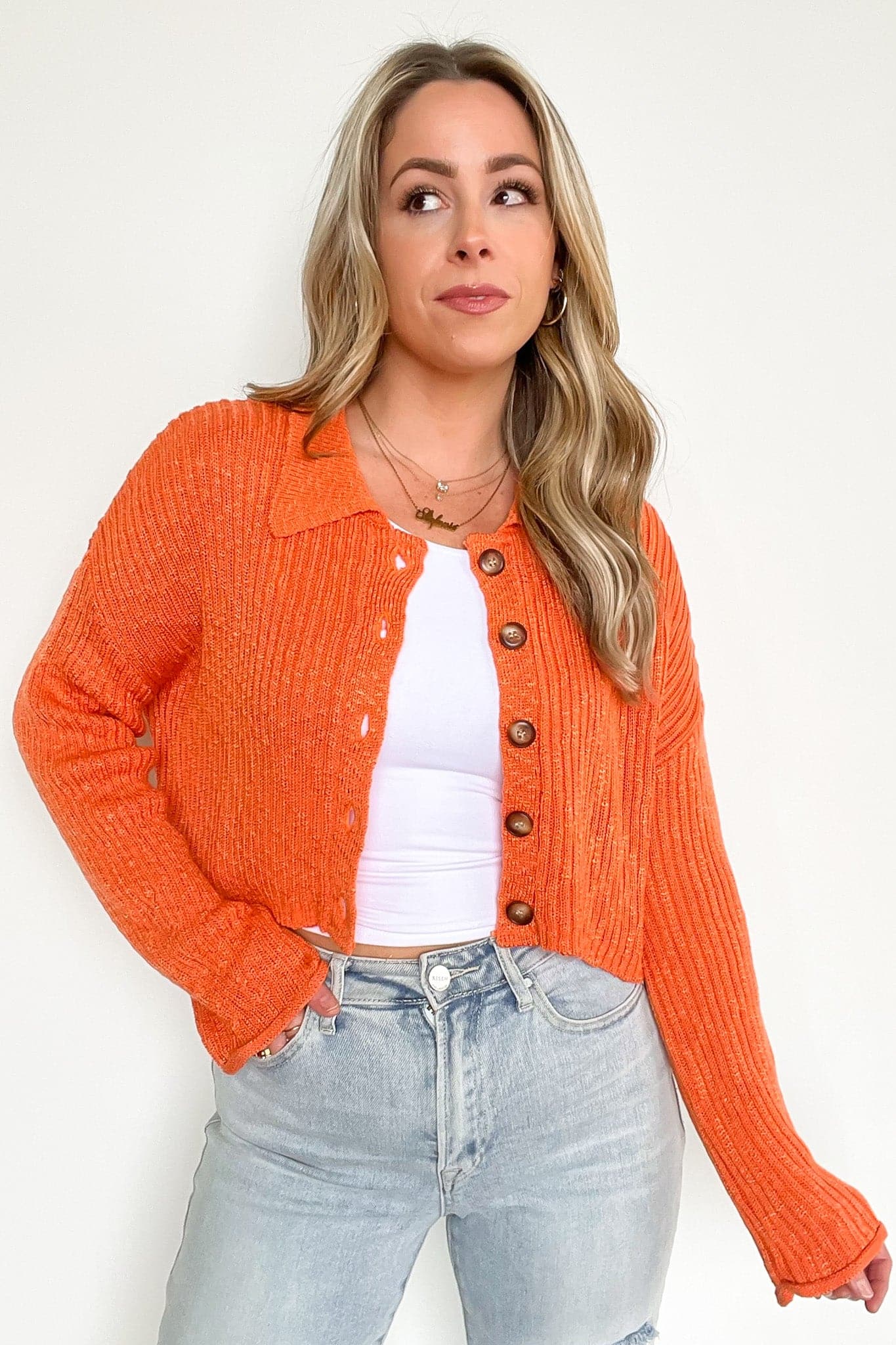  Truro Slouchy Cropped Button Down Cardigan - FINAL SALE - kitchencabinetmagic