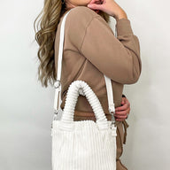 Ivory Westly Corduroy Mini Square Crossbody Bag - kitchencabinetmagic